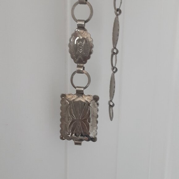 Vintage Silver Toned Native American Concha Belt - Picture 4 of 5